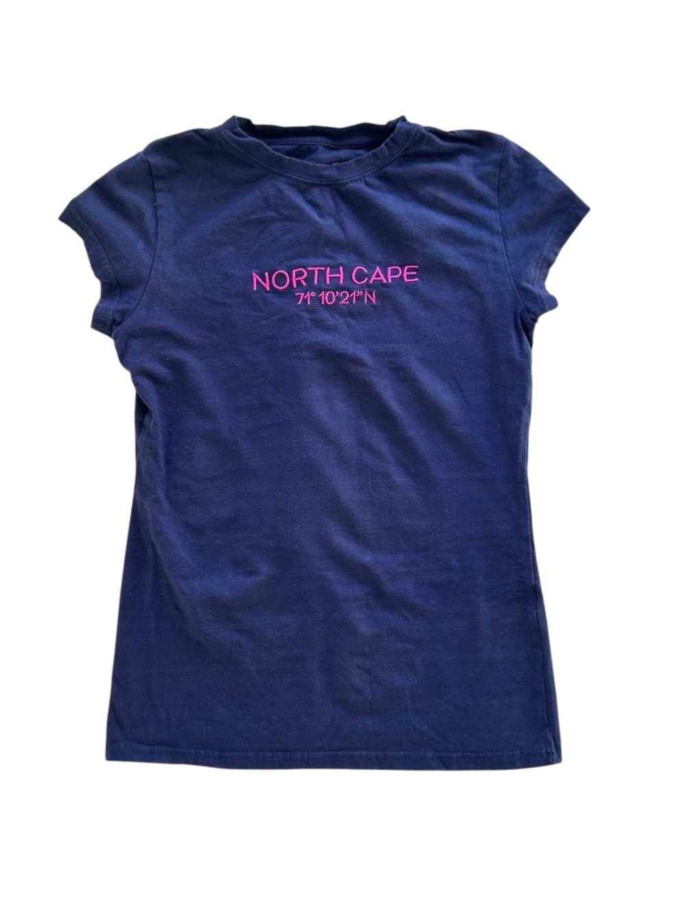 WAY NOR Youth Navy Blue “North Cape” Youth Size M 95% Cotton Norway Souvenir D51